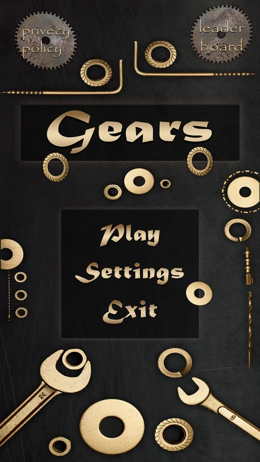 The mechanical title screen and brass visual theme.